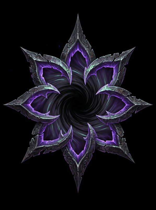 The Closing Star — eight points curving inward around a black void